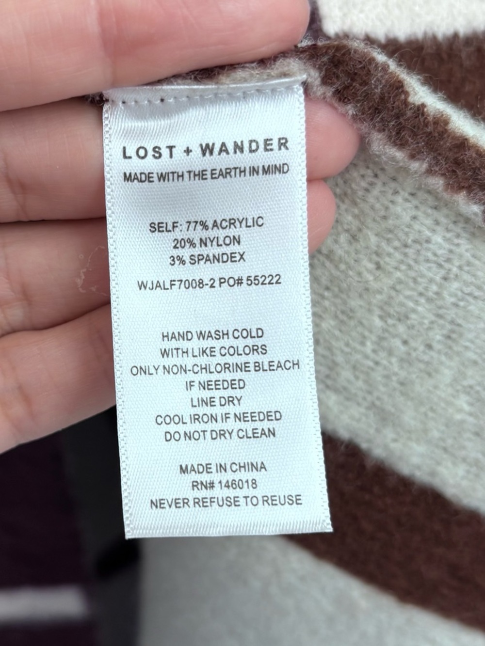 Lost + Wander Grid Plaid Open-Front Long Cardigan in Brown and Cream - SIZE M/L - Picture 11 of 14